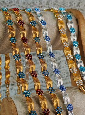 法式轻奢女生日缎带项链手链