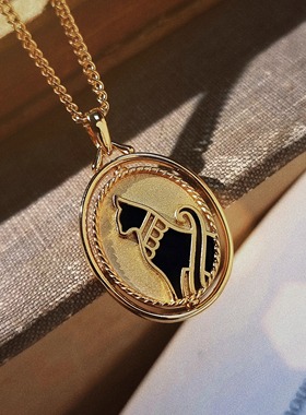 精工女猫咪黑玛瑙复古项链