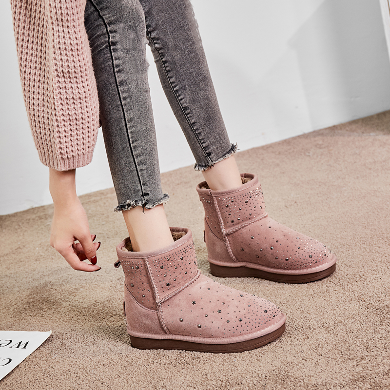 闪金雪地靴冬季内增高短靴