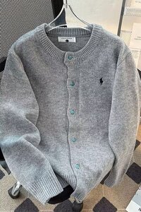 针织开衫男时尚百搭春秋季休闲美式毛衣外套男保罗刺绣M315P75图片