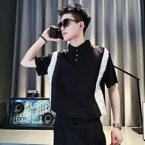 日系潮青春流行POLO衫男标准简约潮流百搭夏季纯色短袖 T341P45图片