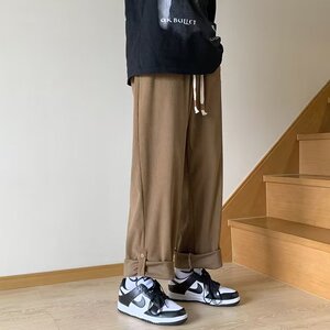 春款港风男士青少年宽松休闲长裤个性束脚卫裤灯芯绒裤潮 K776P38图片