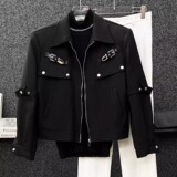 潮牌金属解构绑带设计感工装夹克男春秋季痞帅短款外套潮JK249P70，男装夹克，星座1013-2