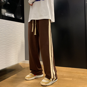 秋季港风男士青少年宽松休闲长裤个性束脚哈伦裤拉松紧潮图片