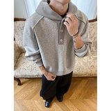 春秋肌理连帽半拉链卫衣男潮流宽松百搭重磅休闲长袖上衣W8516P45，男装卫衣，星座1013-2