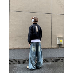 美式复古街头高级感哈灵顿夹克秋季刺绣外套上衣潮牌男女JK308P68图片