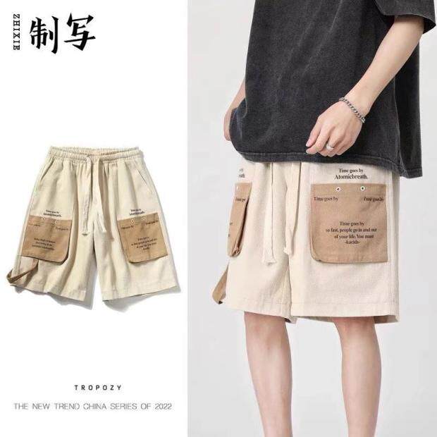 夏季韩版潮流青少年男士修身工装裤五分休闲裤5分短裤 DK104P40图片