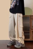 夏季日系休闲工装裤新款口袋宽松直筒复古百搭时尚男长裤K752P45，男装休闲裤，星座1013-2