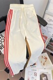 常规速干裤男生夏季新款侧边条宽松型潮中腰青少年运动裤K605P40，男装休闲裤，星座1013-2