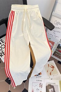 常规速干裤男生夏季新款侧边条宽松型潮中腰青少年运动裤K605P40