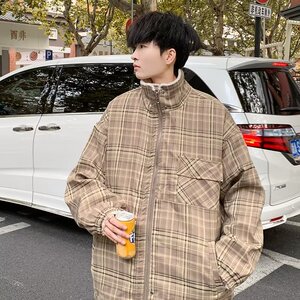 日系潮文艺气质慵懒翻领棉衣青春流行潮男时尚拉链修身 MY821P88图片