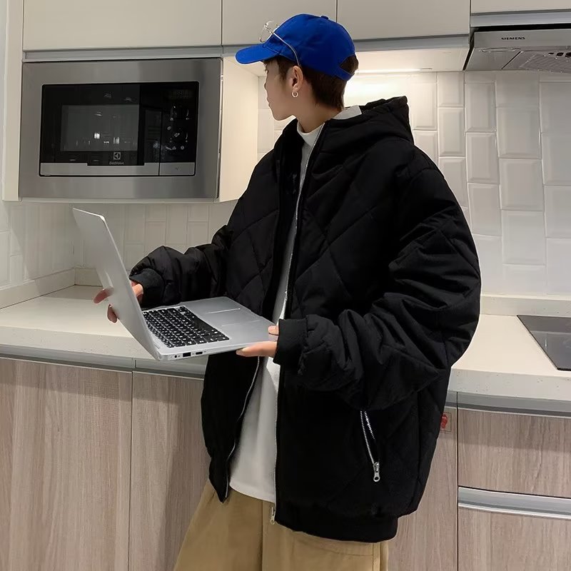 冬款青少年港风男士棉衣外套宽松休闲连帽面包服棉服潮 MY955图片