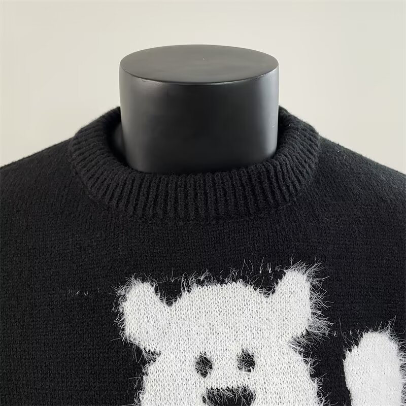 圣诞新年带围巾可爱猫咪毛衣套头女秋冬外穿宽松慵懒风M6532P55,男装针织衫/毛衣,星座1013-2