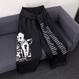 秋季个性拼接印花阔腿裤男女美式复古小众飘带复古休闲裤K8078P48，女装休闲裤，星座1013-2