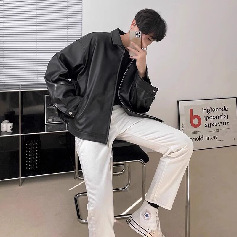 痞帅皮衣外套男士春秋季潮流韩版PU皮休闲棒球服机车夹克PY319P70,男装皮衣,星座1013-2