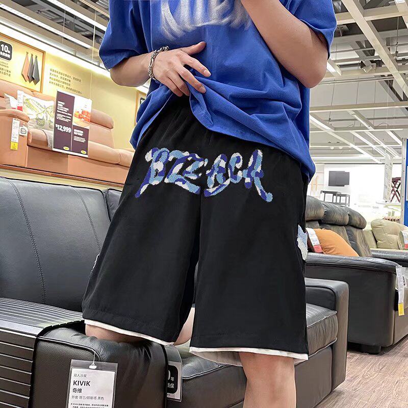 夏季运动短裤男ins港风简约百搭休闲裤子宽松直筒五分裤DK696P33,男装休闲裤,星座1013-3