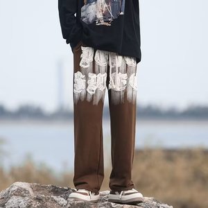秋季港风男士青少年宽松休闲长裤个性束脚卫裤哈伦裤潮 K757P40图片