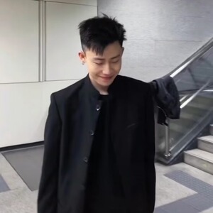 纯黑唐装男士扣子款加棉中山装外套修身高档中山加厚夹克X91P58