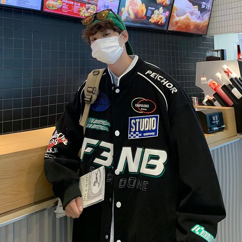 主推个性外套男士青少年秋季休闲港风字母机车宽松夹克JK020P57,男装夹克,星座1013-2