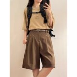 短裤男夏季日系复古垂坠感休闲中裤松紧腰宽松西装五分裤DK359P40，男装牛仔裤，星座1013-2