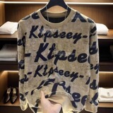 破洞亮片秋冬长袖加绒加厚卫衣字母印花轻奢高定潮流百搭W3051P50，男装卫衣，星座1013-2