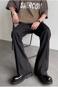 西裤男垂坠感高级感冰丝裤男直筒休闲长裤夏季修身弯刀裤XK335P40