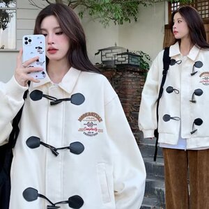 短外套文艺时尚女潮流百搭简约ins日系气质单件长袖立领 F900P75图片