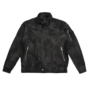 皮衣覆古脏脏外套男秋冬款痞帅工装夹克防风机车骑行服PY321P60图片