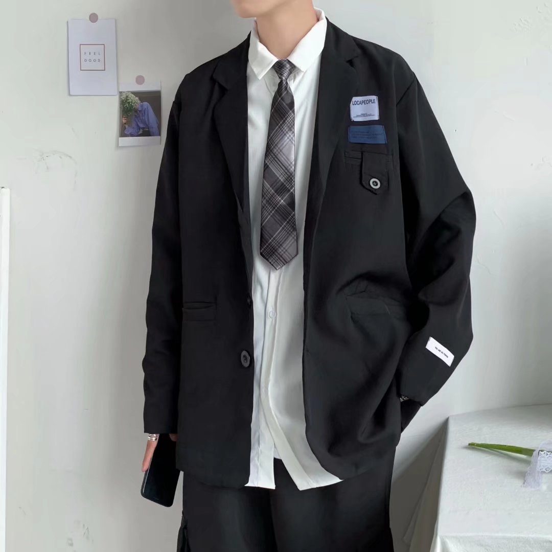 男士春季青少年单排扣长袖翻领休闲个性西服流行外套XZ815P65，男装西服，星座1013-2
