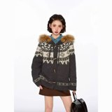 冬季新款美式牛角扣开衫毛衣男情侣慵懒松弛针织衫外套M5830P88，男装针织衫/毛衣，星座1013-2