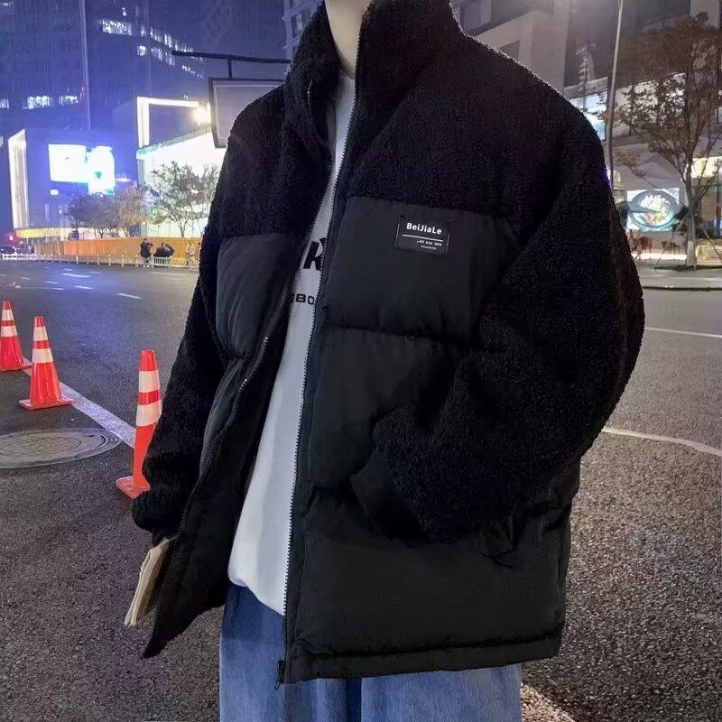 潮流棉衣百搭男新款潮立领ins简约青春流行慵懒气质文艺 MY952P70图片