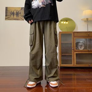 秋款港风男士青少年宽松休闲长裤个性束脚工装裤宽松裤潮K747P50