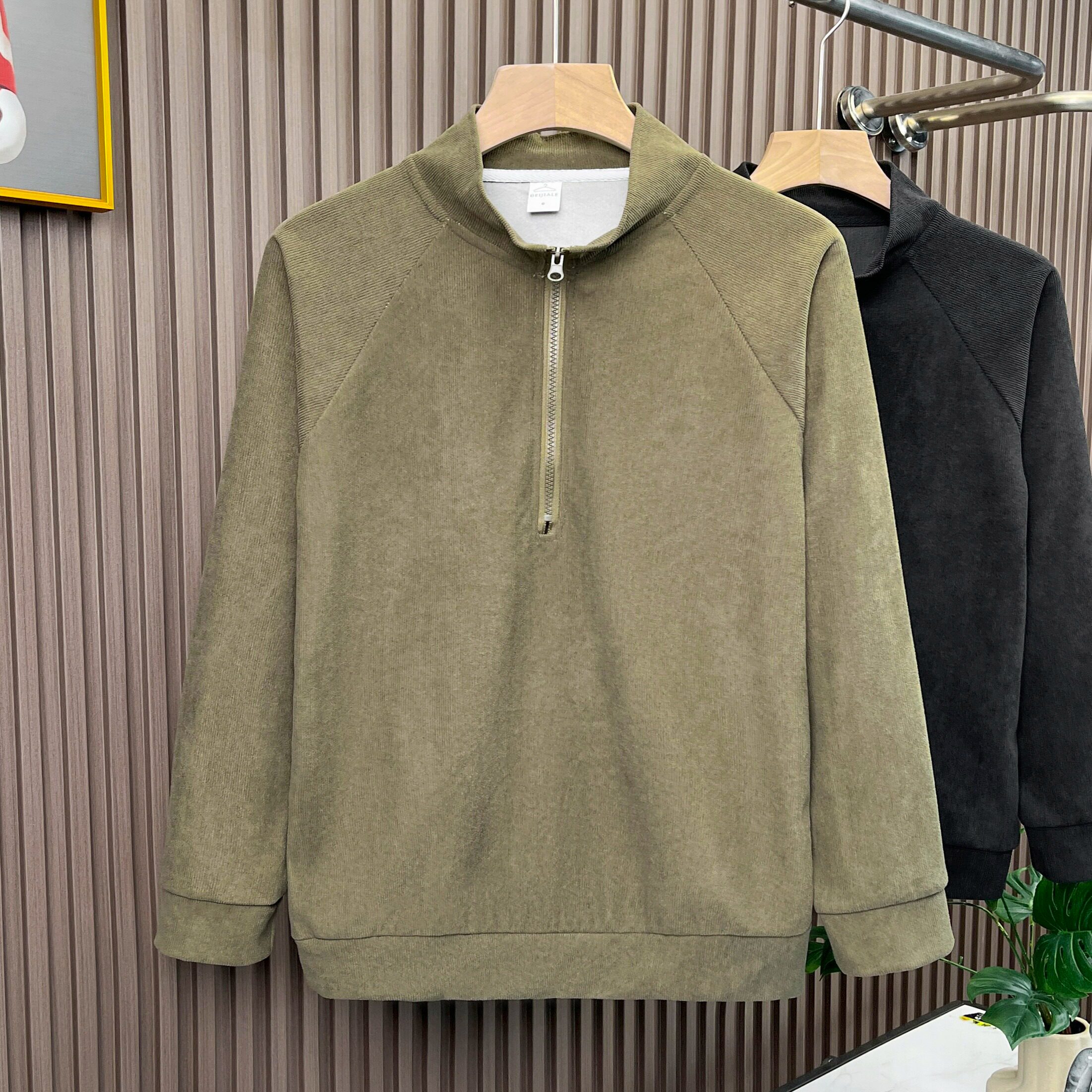 半拉链卫衣男立领宽松插肩长袖t恤半高领套头棒球运动外套W261P38，男装卫衣，星座1013-2