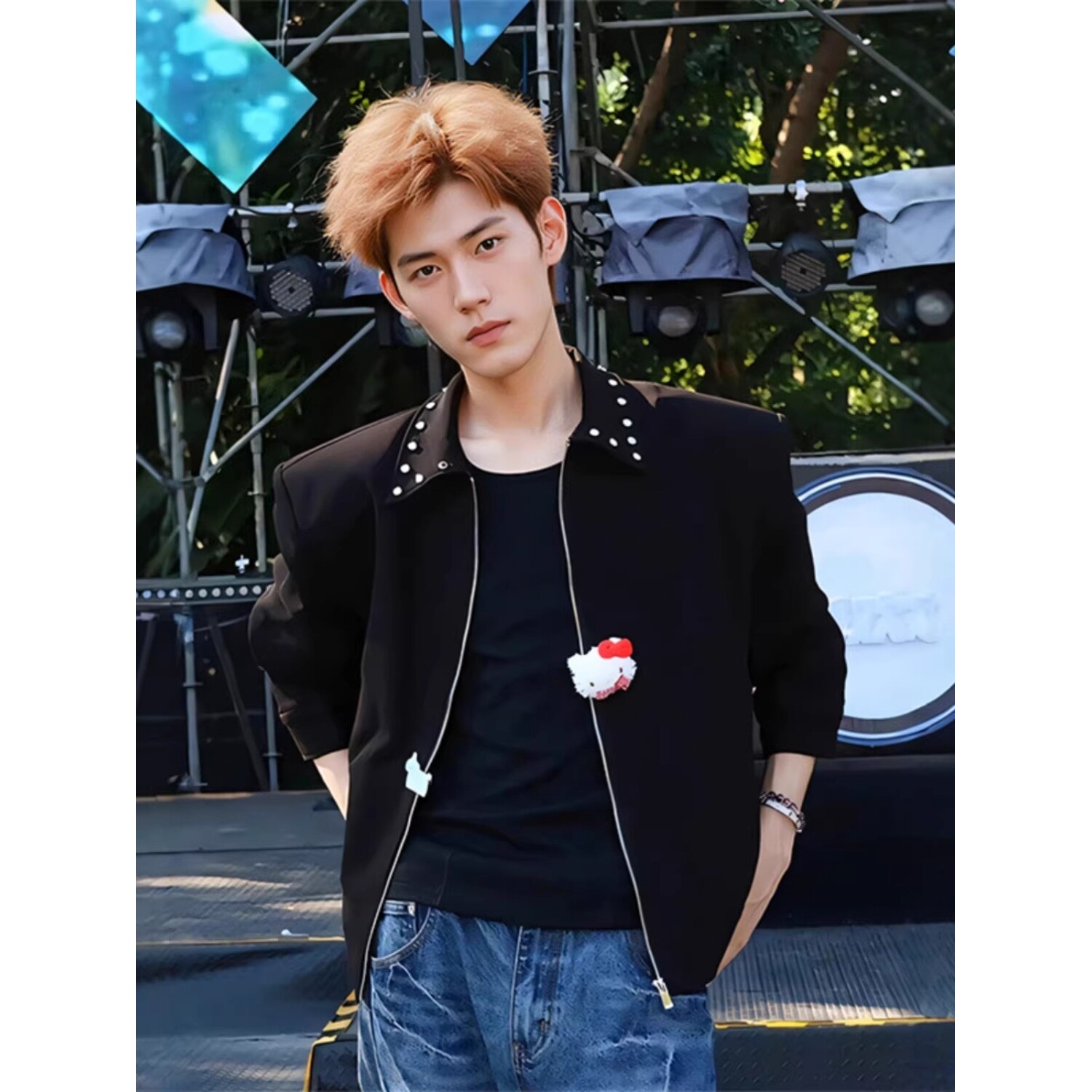 小众解构短款垫肩外套男秋季高级感痞帅美式休闲行政夹克JK673P60，男装夹克，星座1013-2