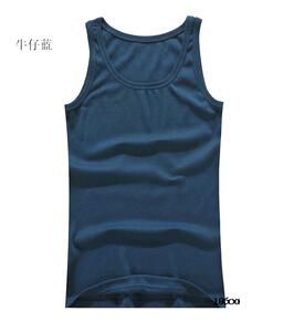 四季韩版百搭男士青少年背心罗纹弹力打底运动修身背心宝蓝B01P12