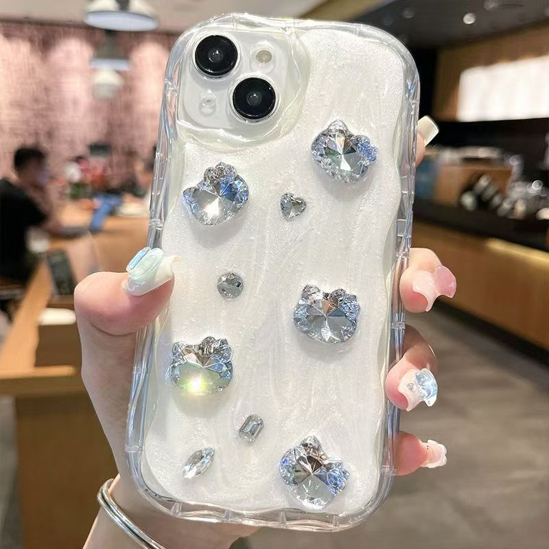 ins风11奢华x立体闪钻kt钻石16苹果15手机壳13宝石iPhone14女款xr