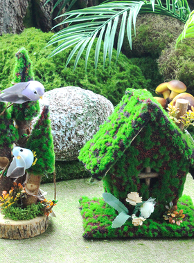 木制环创材料植物角布置