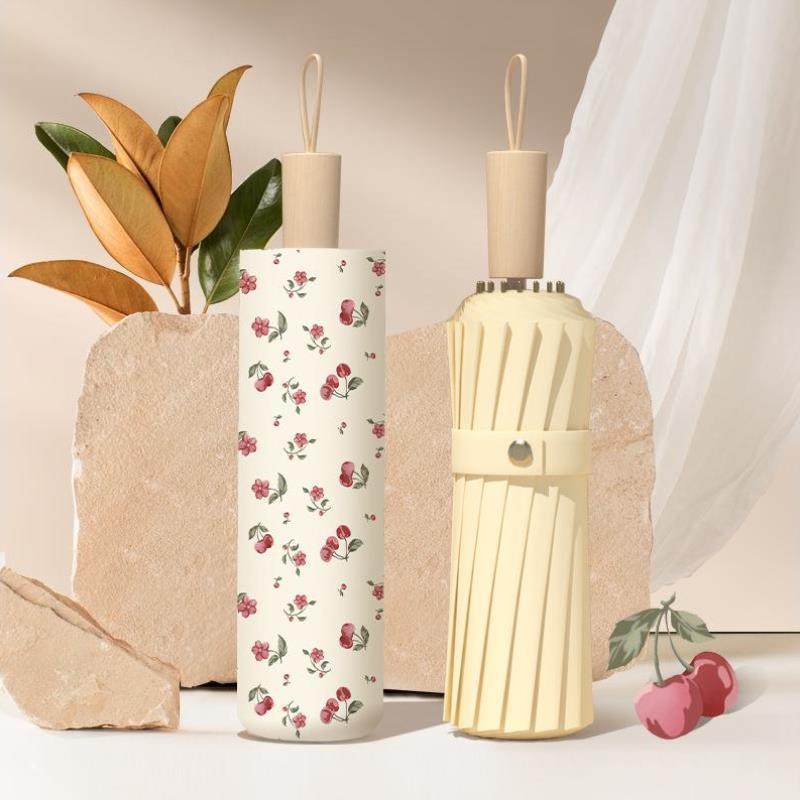 复古樱桃16k太阳伞女超强防晒防紫外线晴雨两用折叠彩胶加固雨伞,电动车/配件/交通工具,电动车遮阳/遮雨伞,淘宝优惠券,粉丝福利购,淘宝优惠卷