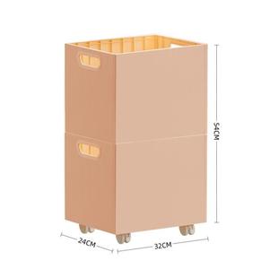 学生装书课桌下收纳箱高中生教室用放书箱带轮可移动推车整理书筐