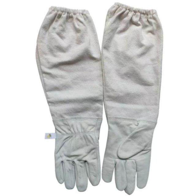 养蜂手套蜜收蜂防蜂蛰羊皮厚软捉蜂蜂衣蜂帽护手透气马蜂专用手套