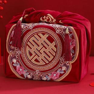 结婚包袱皮嫁妆新娘陪嫁套装 创意喜盆包裹布红包袱布婚庆用品大全