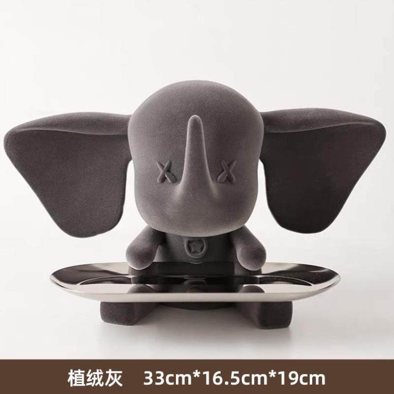 小飞象托盘入户进门玄关鞋柜钥匙收纳摆件轻奢高级感大象装饰品,家居饰品,装饰摆件,淘宝优惠券,粉丝福利购,淘宝优惠卷