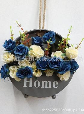 客厅卧室墙面房间装饰墙壁墙上创意挂饰挂件仿真假花壁挂网红墙