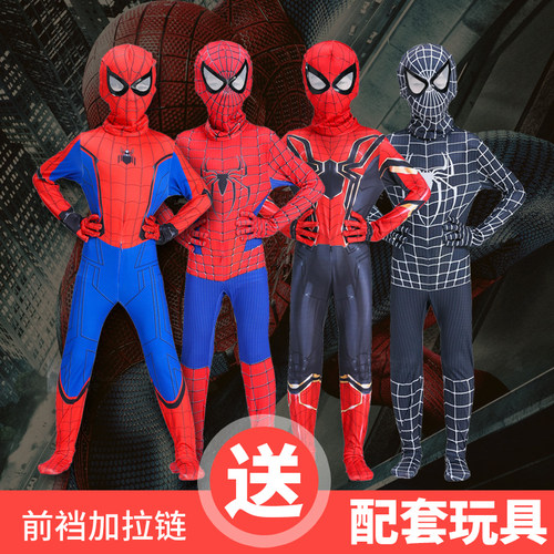 儿童蜘蛛侠紧身衣英雄归来超凡成人连体钢铁衣服男童套服装幼儿园