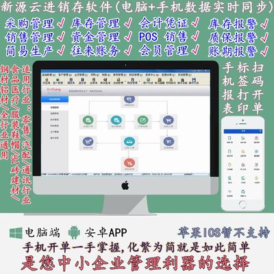 ERP云进销存系统软件采购销售出库存财务收银仓库管理手机网络版