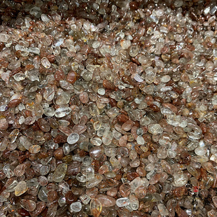 水晶碎石 天然发晶碎石 红发晶碎石 原石打磨 规格齐全100克起售