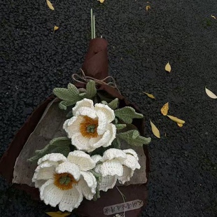 毛线钩针芍药花编织diy材料包手工自制小众花束仿真花永生花礼物