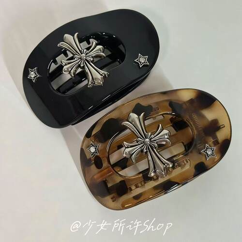 不挑发量十字椭圆扁平鸭嘴夹大号后脑勺盘发鲨鱼夹J12