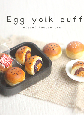 蛋黄酥仿真微缩纯银耳钉