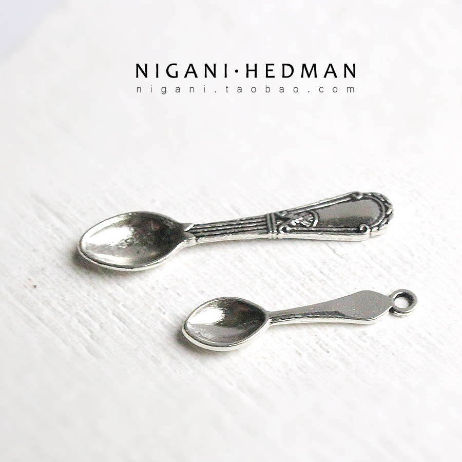 NIGANI呢家手作合金勺子仿真微缩食玩摆件可做耳钉耳环实拍现货